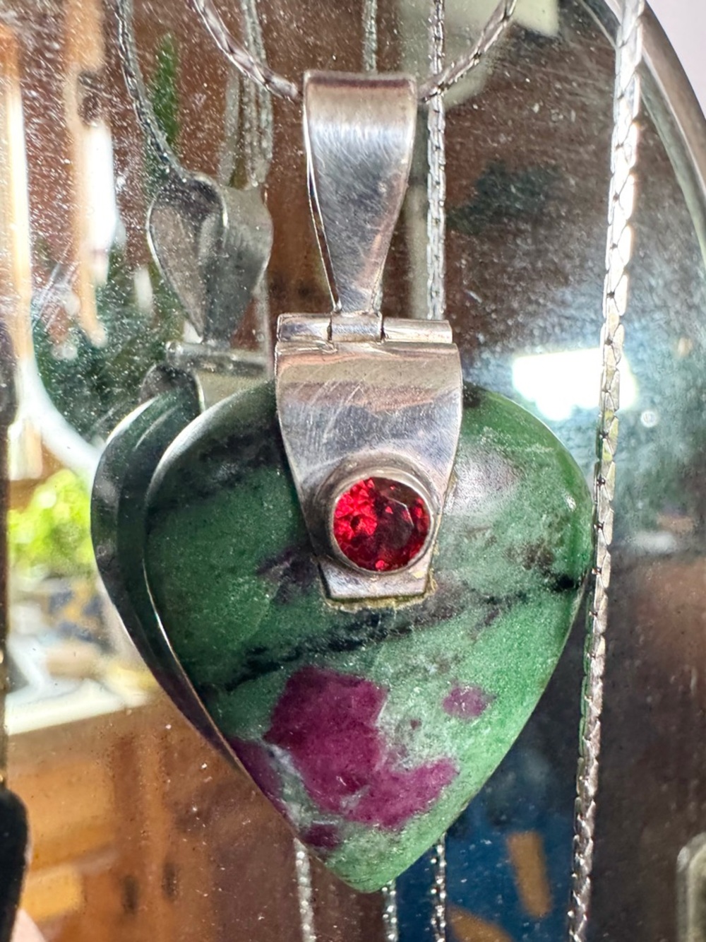 Sterling Ruby Zoisite Necklace